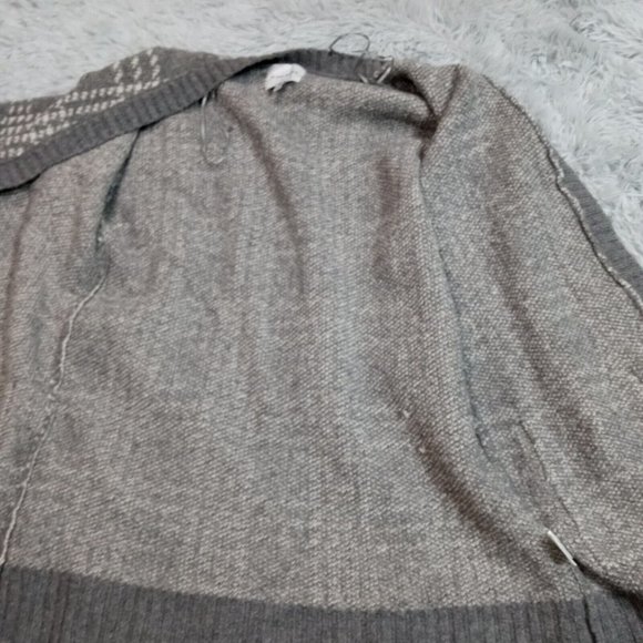 Pink Rose Womens Sweater Cardigan Gray Medium Open Front Pockets‎ Stretch - Picture 3 of 10